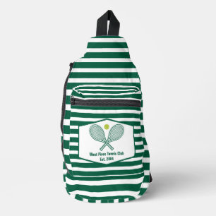 Green Striped Tennis Player Customised Sling Bag