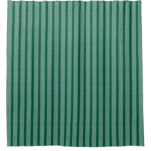 Green Striped Watercolor Vintage Stripes Shower Curtain