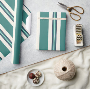 Green Striped Wrapping Paper