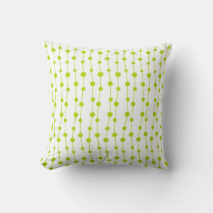 Green Stripes and Polka Dots Pattern Cushion