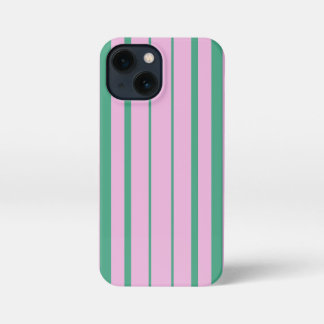 Green Stripes and Soft Pink iPhone 13 Mini Case