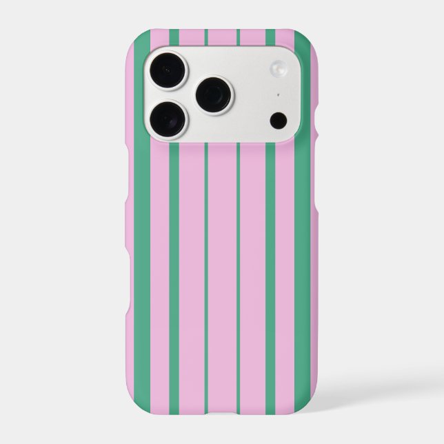 Green Stripes and Soft Pink iPhone 17 Pro Cases (Back)