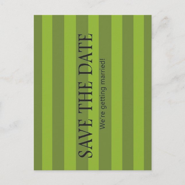 Green Stripes Announcement Postcard (Front)