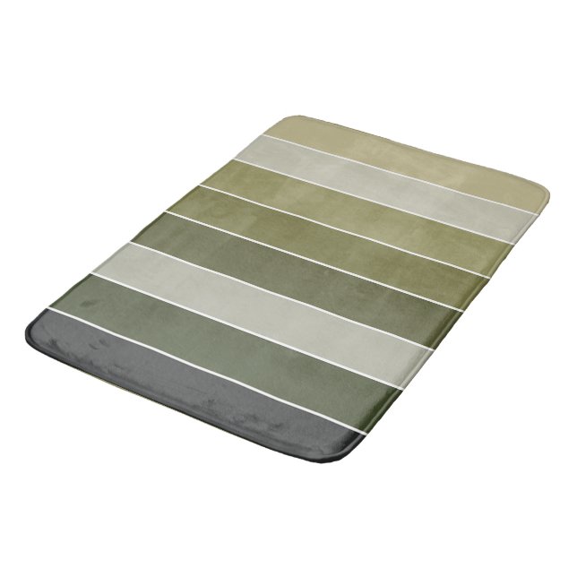 Green Stripes Bath Mat (Angled)
