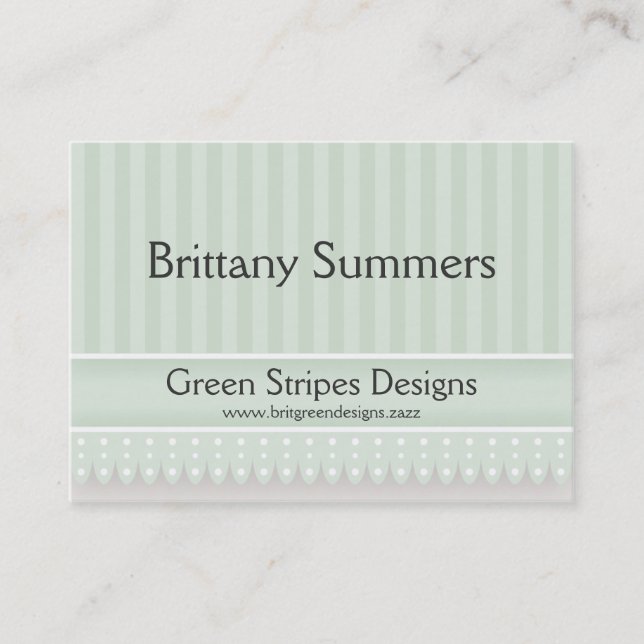 Green Stripes Business Cards (Front)