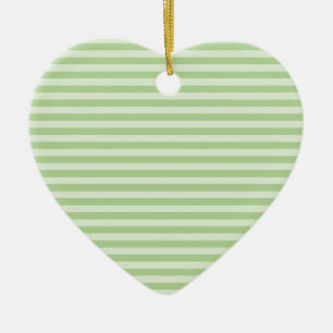 Green Stripes Ceramic Ornament
