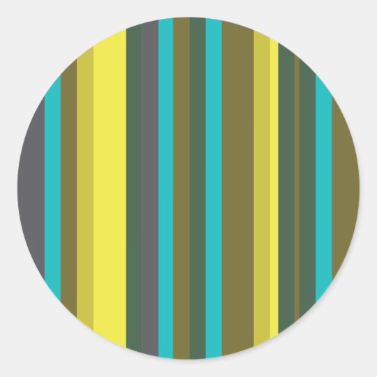 Green_stripes Classic Round Sticker