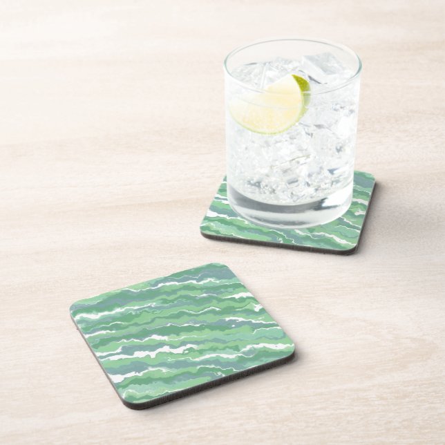 Green Stripes Coaster (Right Side)