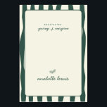 Green Stripes Custom Guest Name Wedding Place Card<br><div class="desc">Add a charming touch to your reception with this fun wedding place card featuring green stripes, elegant handwritten style typography and a whimsical, playful look. Perfect for wedding seating arrangements, guest name cards, reception tables, and dinner place settings, this editable place card helps guide guests while elevating your table styling....</div>