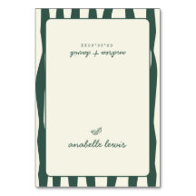 Green Stripes Custom Guest Name Wedding Place Card