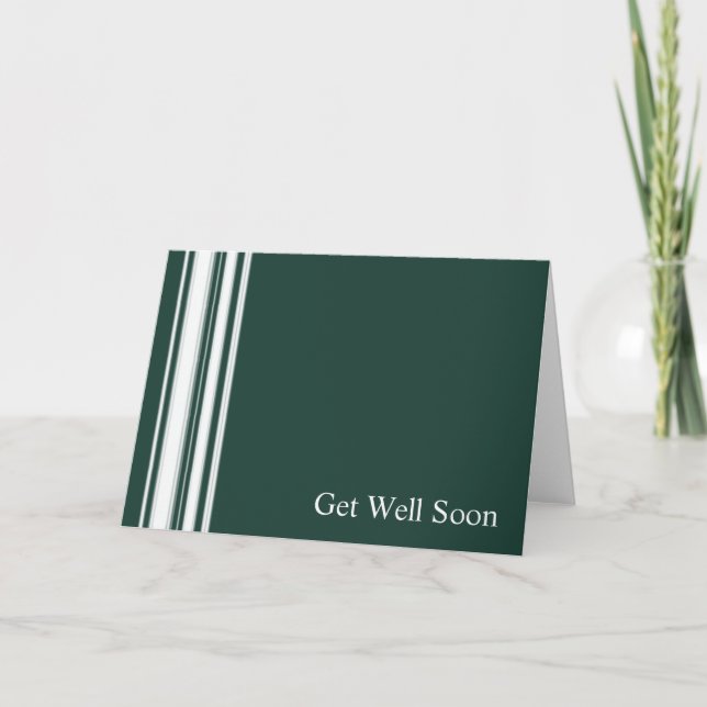 Green Stripes Get Well Card (Front)