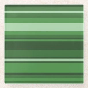 Green stripes glass coaster