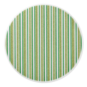 Green Stripes Glitter Ceramic Knob