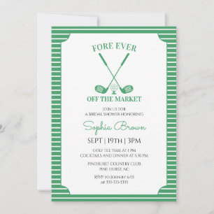 Green Stripes Golf Bridal Shower Invitation