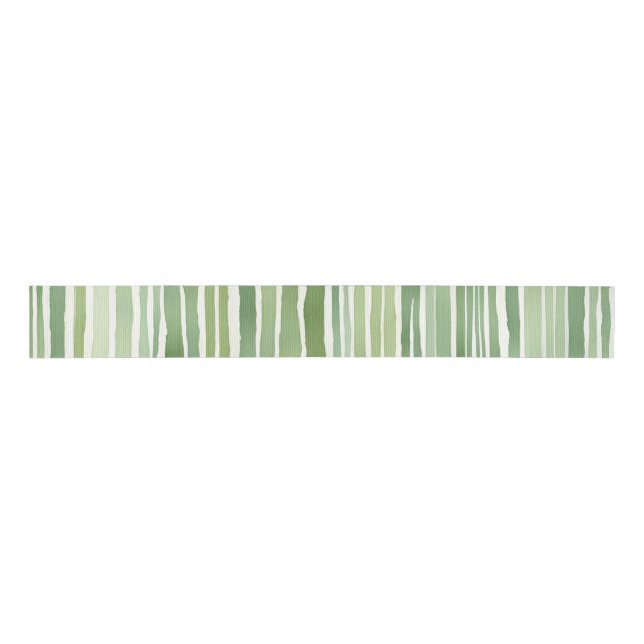 Green Stripes  Grosgrain Ribbon (Front)