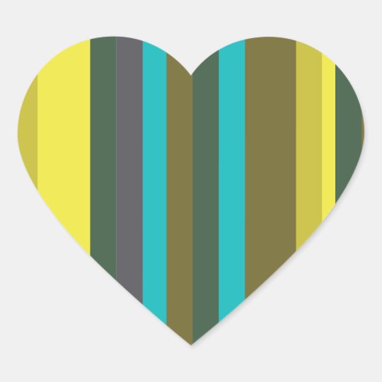 Green_stripes Heart Sticker