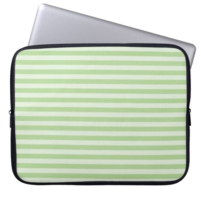 Green Stripes Laptop Sleeve (Front)
