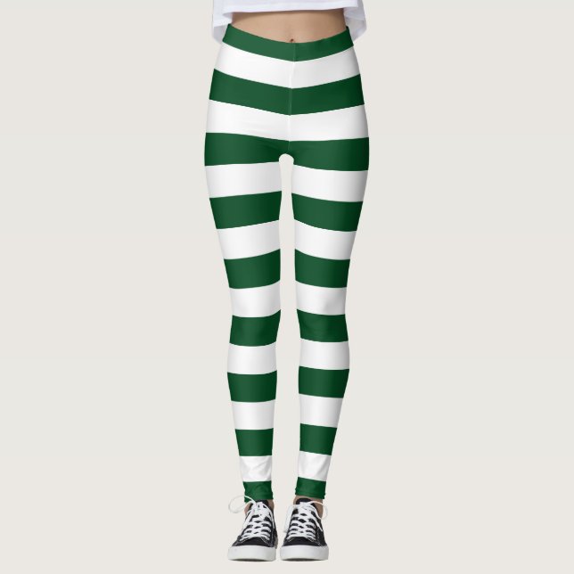 Green Stripes Leggings (Front)