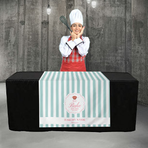 Green Stripes Logo Table Pop Up Shop Vendor Runner Tapestry