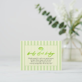  Green Stripes  Matcha  Books for Baby  Enclosure Card