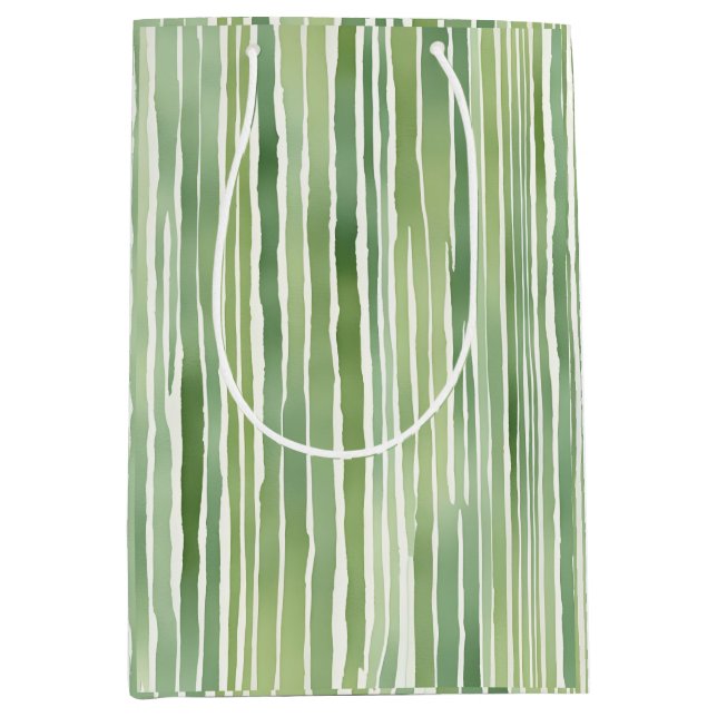 Green Stripes  Medium Gift Bag (Front)