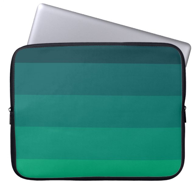 Green stripes palette laptop sleeve (Front)