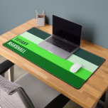 Green Stripes Pattern Name Desk Mat<br><div class="desc">Add a fresh and stylish touch to your workspace with this green stripes pattern name desk mat. Designed for comfort and functionality, it provides a smooth surface for your keyboard and mouse while bringing a personalised touch to your desk. Customise it with your name for a unique look, making it...</div>