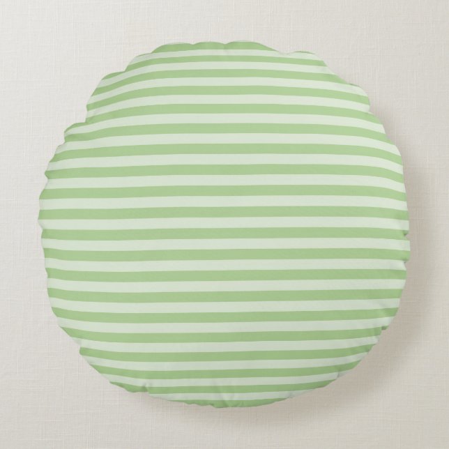 Green Stripes Round Cushion (Front)