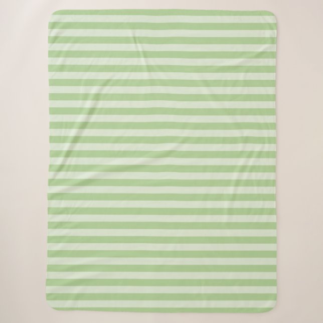 Green Stripes Sherpa Blanket (Front)