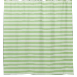Green Stripes Shower Curtain