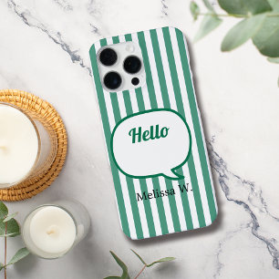 Green Stripes Speech Bubble iPhone 16 Pro Max Case