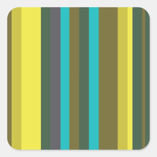 Green_stripes Square Sticker