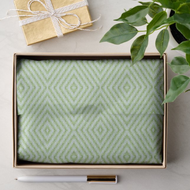 Green Stripes Squash Pattern Tissue Paper (Gift)