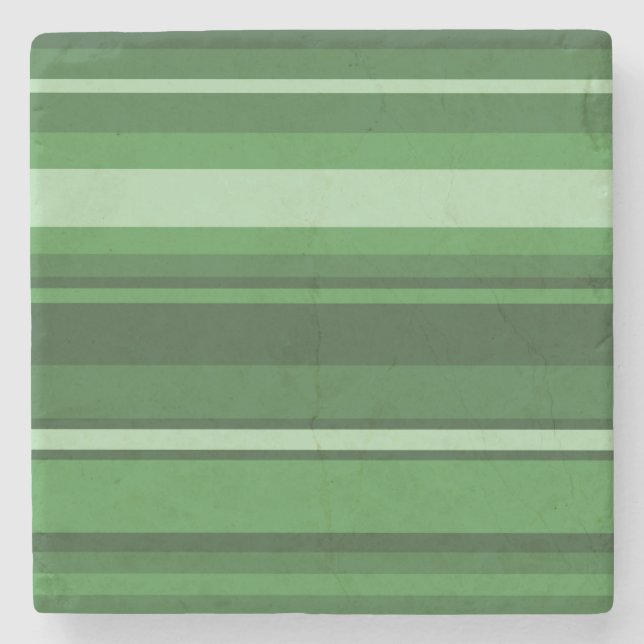 Green stripes stone coaster (Front)