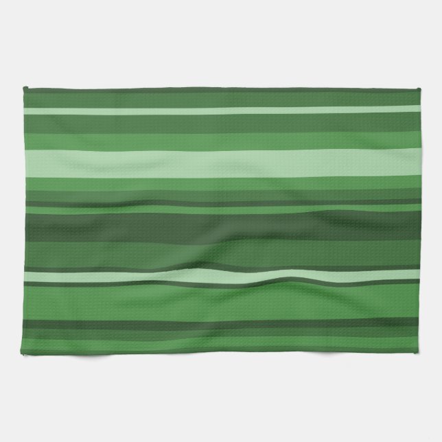 Green stripes tea towel (Horizontal)
