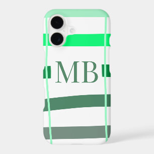green stripes thick monogram add name title letter