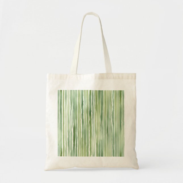 Green Stripes  Tote Bag (Front)