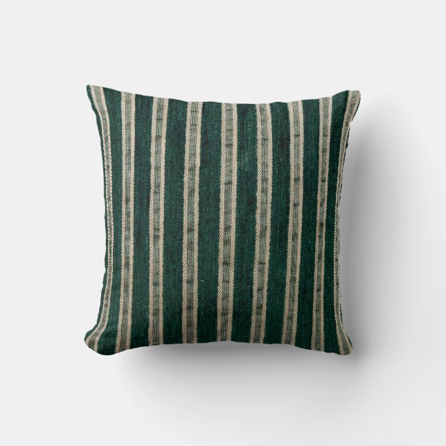 Green stripes upholstery fabric cushion (Front)