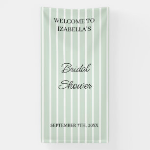 Green Stripes Wedding Bridal Shower Engaged Banner