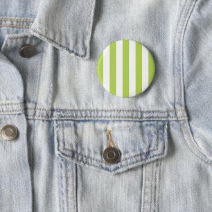 Green Stripes, White Stripes, Striped Pattern 6 Cm Round Badge