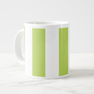 Green Stripes, White Stripes, Striped Pattern Large Coffee Mug