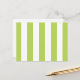 Green Stripes, White Stripes, Striped Pattern Postcard
