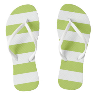 Green Stripes, White Stripes, Striped Pattern Thongs