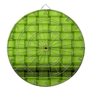 Green stripes wicker art graphic design dartboard