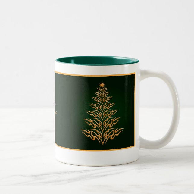 Green Stylish Christmas Tree Mug (Right)