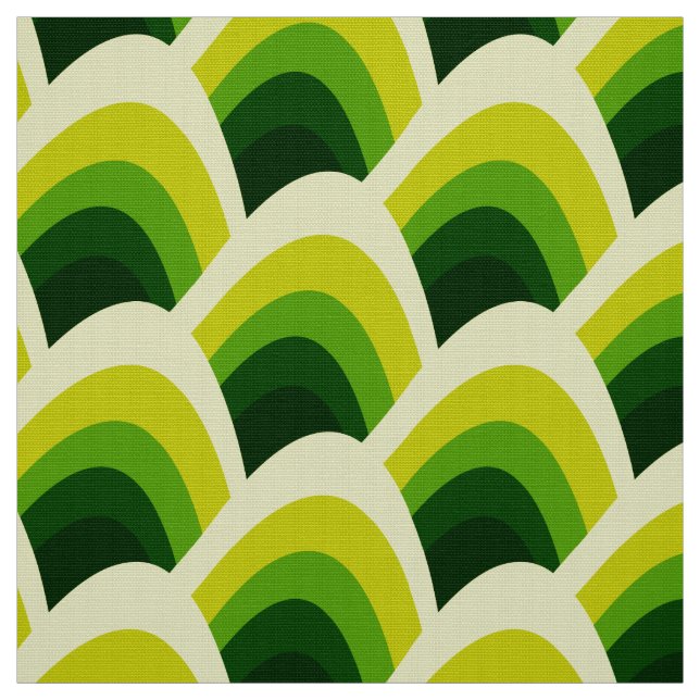 Green stylish seventies retro mod fabric (Swatch)