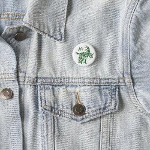 Green Styracosaurus with Tribal War Paint 3 Cm Round Badge