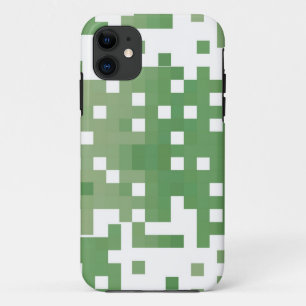 Green Suare Pixel Pattern iPhone 11 Case