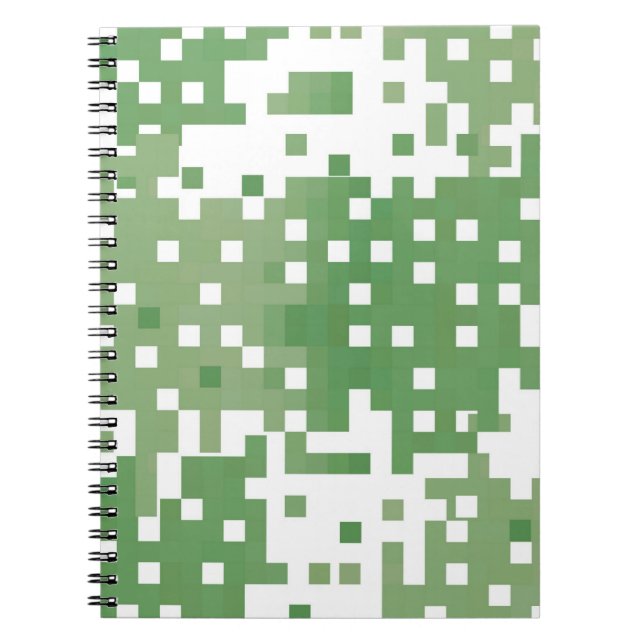 Green Suare Pixel Pattern Notebook (Front)