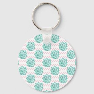 Green Succulent Key Ring